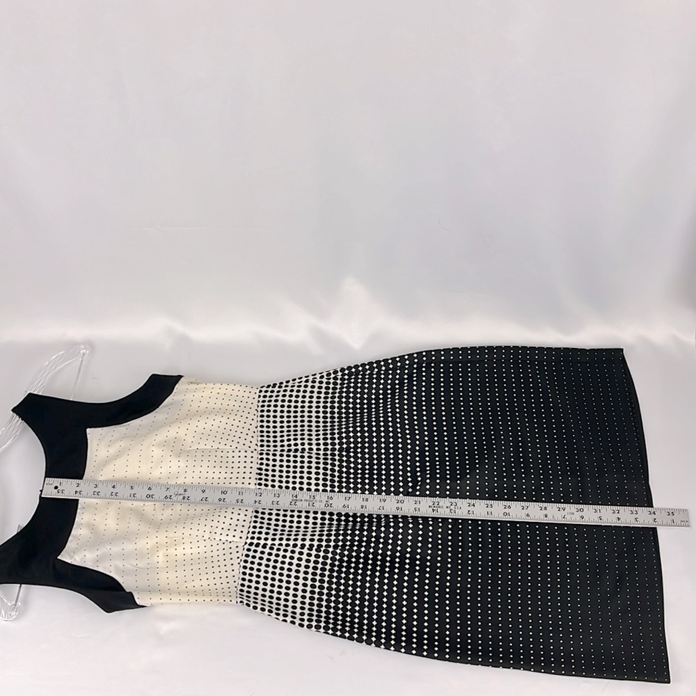 The Limited Polka Dot Mini Dress Back Zip Sleeveless Black Cream Size 0 - Picture 9 of 11